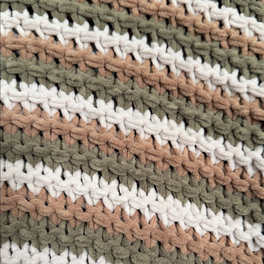 POL V-Neck Striped Sweater - Brown and Cream - Picture 2 of 4